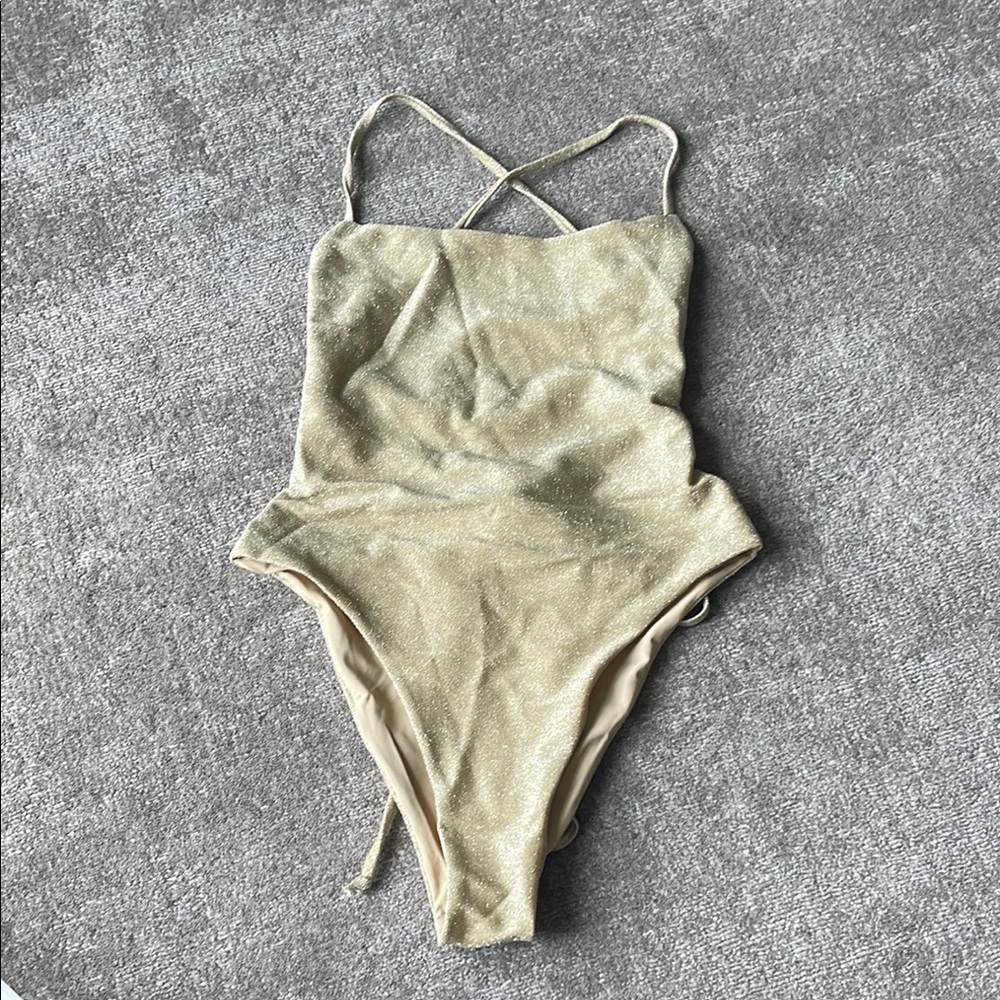 Gold One Piece Swimsuit